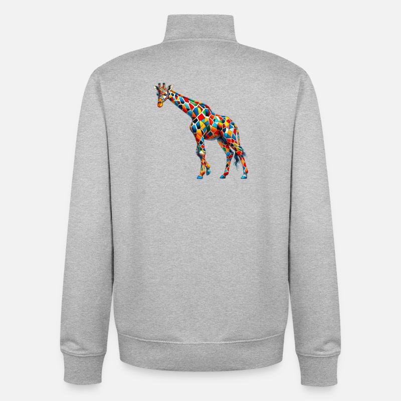 Giraffe - Unisex Organic Zip Sweatshirt von Stanley/Stella - Grau meliert