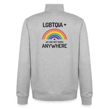 Pride Month - LGBTQIA+ We're Not Going Anywhere - Unisex Organic Zip Sweatshirt by Stanley/Stella - heather grey - Back - AI Model Male 185 light (185cm)