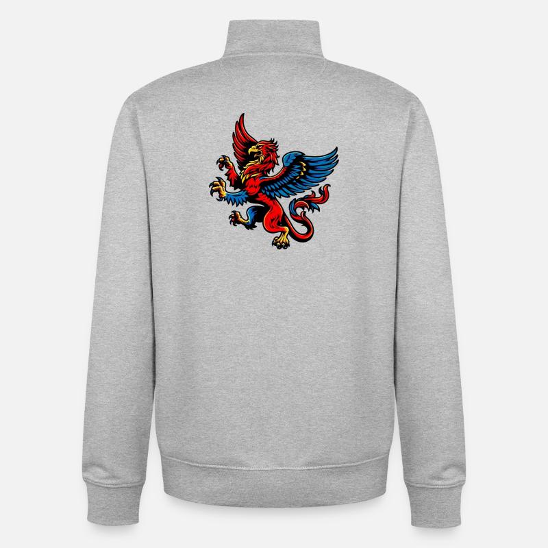 Griffon - Sweat zippé unisexe en coton bio Stanley/Stella - gris chiné