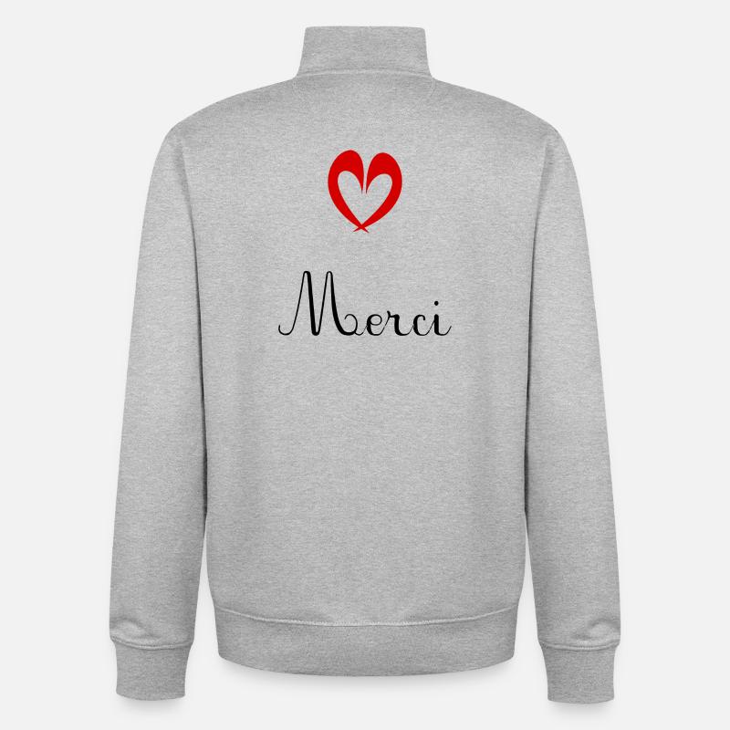 MERCI. MAÎTRESSE. MAÎTRE. MERCI MAÎTRESSE - Sweat zippé unisexe en coton bio Stanley/Stella - gris chiné