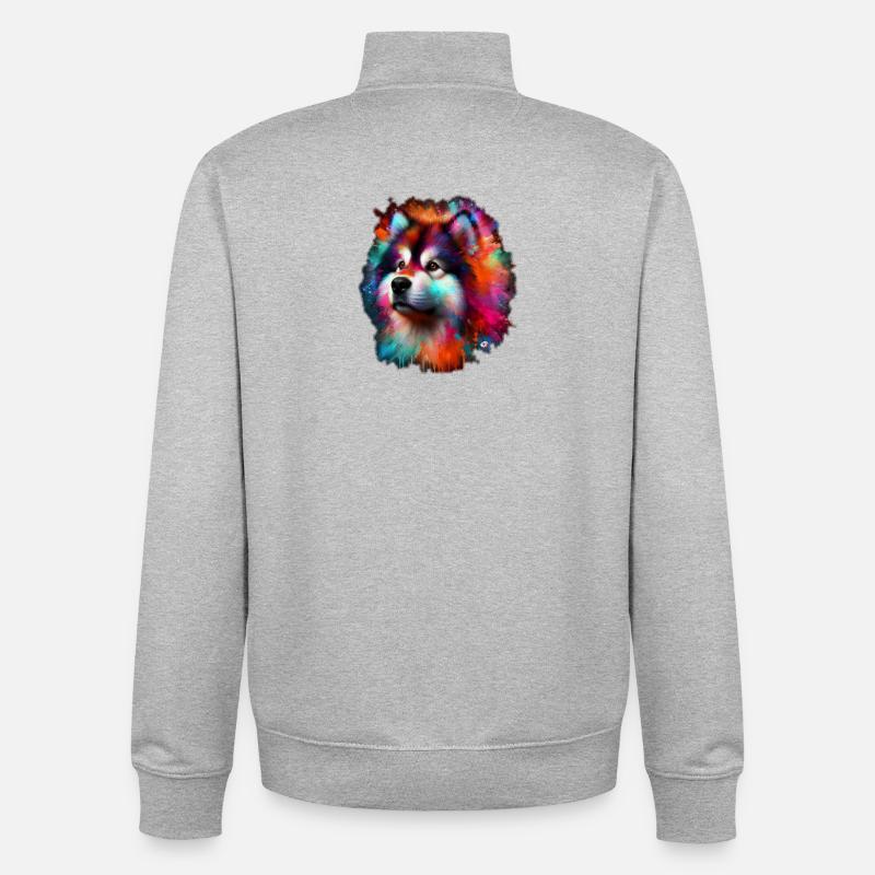 Malamute Faros - Unisex Organic Zip Sweatshirt von Stanley/Stella - Grau meliert