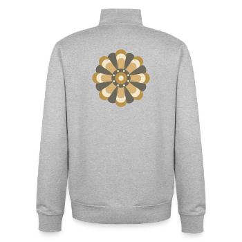 Goldene & braune Blume - Unisex Organic Zip Sweatshirt von Stanley/Stella - Grau meliert - Hinten - AI Model Male 185 light (185cm)