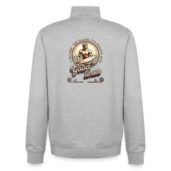 Sonnen, Surfer, Gute Laune Design - Unisex Organic Zip Sweatshirt von Stanley/Stella - Grau meliert - Hinten - AI Model Male 185 light (185cm)