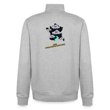 Languedoc Wetter - Roussillonnaise - Unisex Organic Zip Sweatshirt von Stanley/Stella - Grau meliert - Hinten - AI Model Male 185 light (185cm)