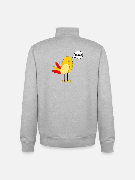 SPAIN COUNTRY FLAG SPANISH BIRD - Unisex Organic Zip Sweatshirt by Stanley/Stella - heather grey