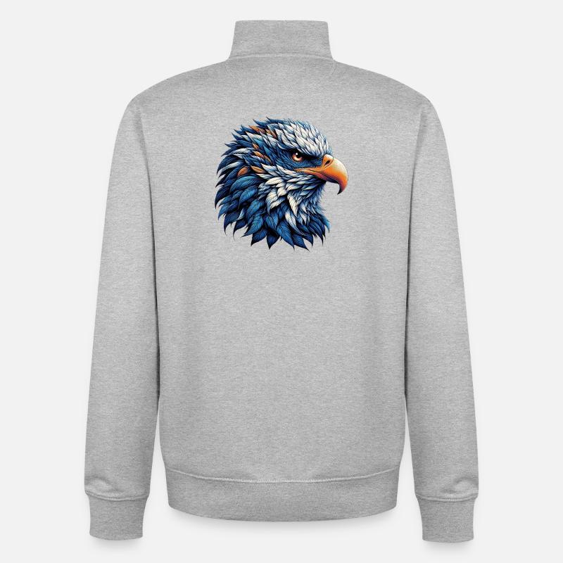 Aigle - Sweat zippé unisexe en coton bio Stanley/Stella - gris chiné