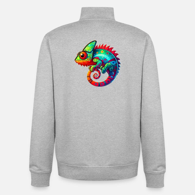 Chamäleon - Unisex Organic Zip Sweatshirt von Stanley/Stella - Grau meliert