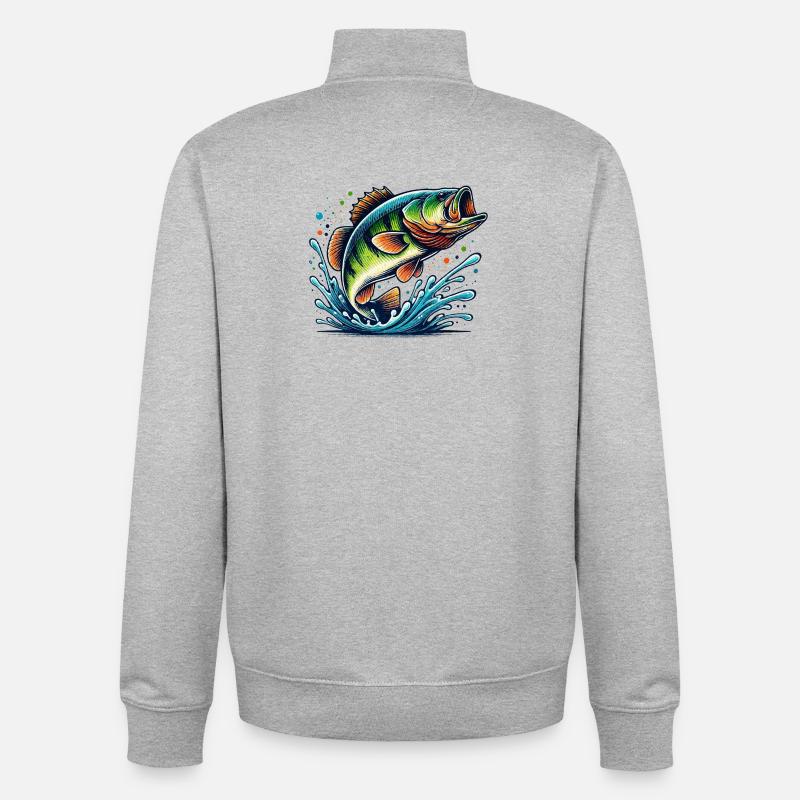 Grosse basse - Sweat zippé unisexe en coton bio Stanley/Stella - gris chiné