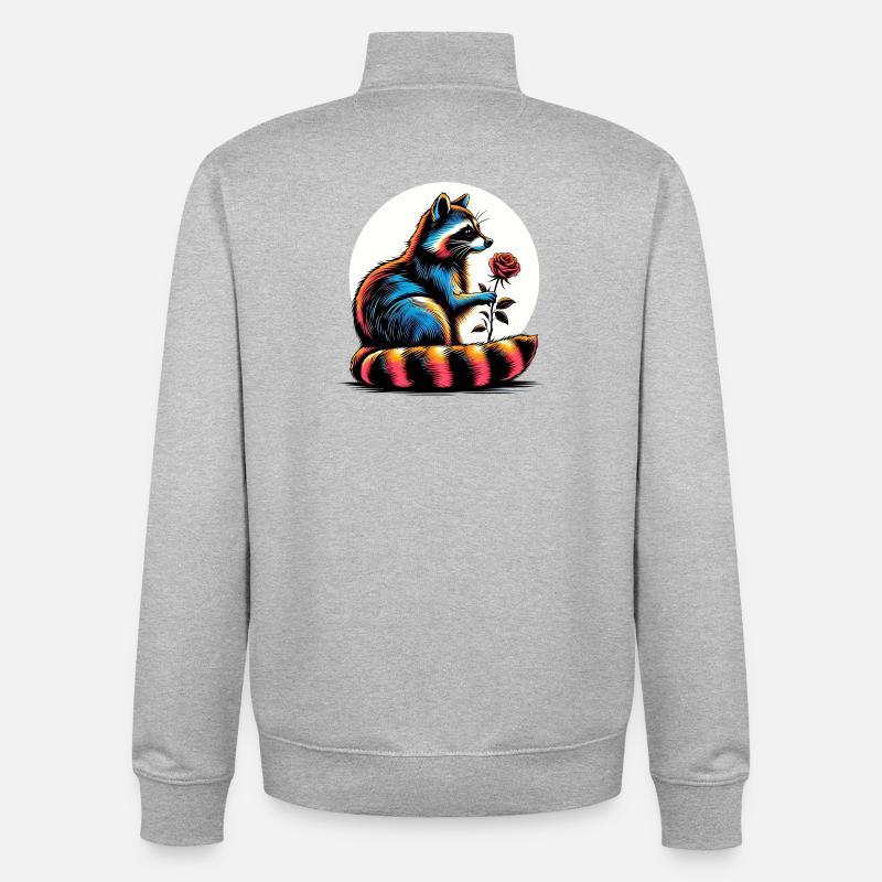 Waschbär - Unisex Organic Zip Sweatshirt von Stanley/Stella - Grau meliert