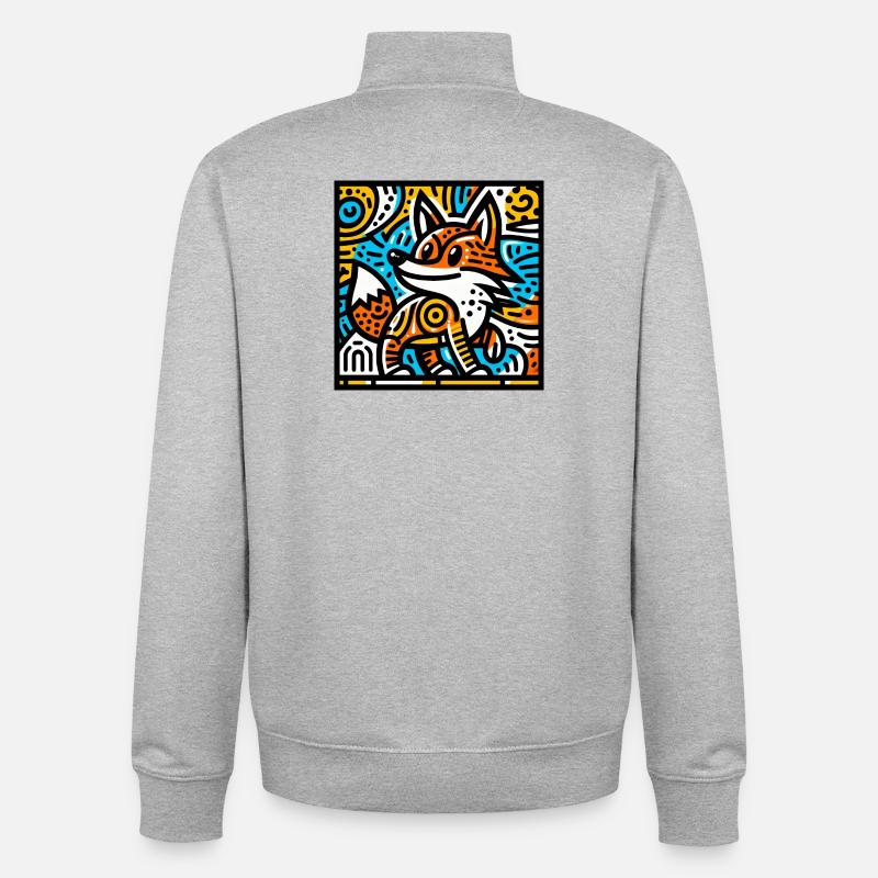 Fuchs - Unisex Organic Zip Sweatshirt von Stanley/Stella - Grau meliert