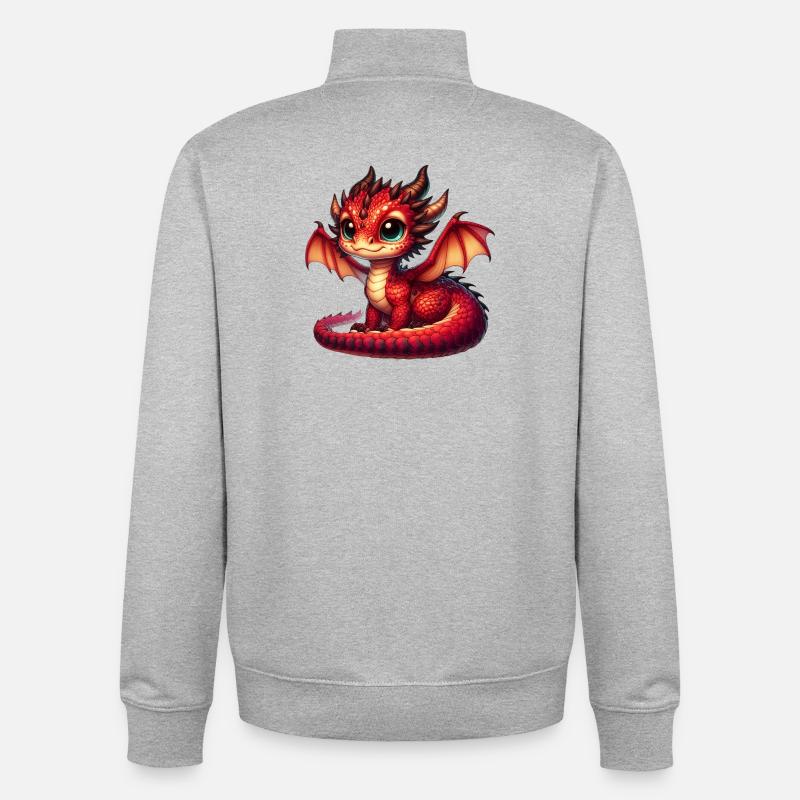 Drache - Unisex Organic Zip Sweatshirt von Stanley/Stella - Grau meliert