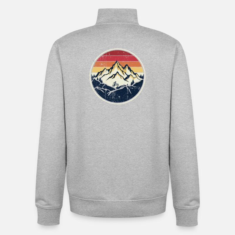 VTT Sunset Crest - Sweat zippé unisexe en coton bio Stanley/Stella - gris chiné
