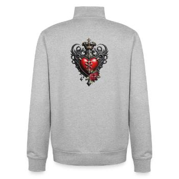 Elegantes Gothic Herz - Unisex Organic Zip Sweatshirt von Stanley/Stella - Grau meliert - Hinten - AI Model Male 185 light (185cm)