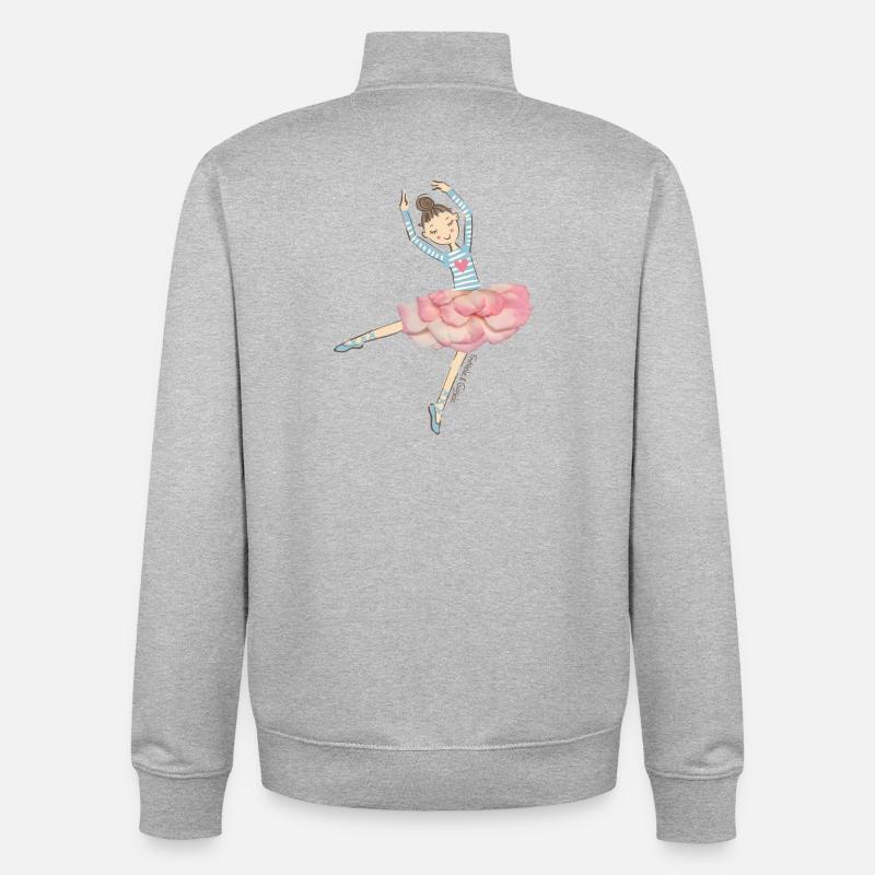 Danseuse étoile - Sweat zippé unisexe en coton bio Stanley/Stella - gris chiné