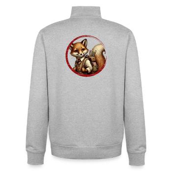 Starting school in style: Fuchs for school beginners - Unisex Organic Zip Sweatshirt by Stanley/Stella - heather grey - Back - AI Model Male 185 light (185cm)