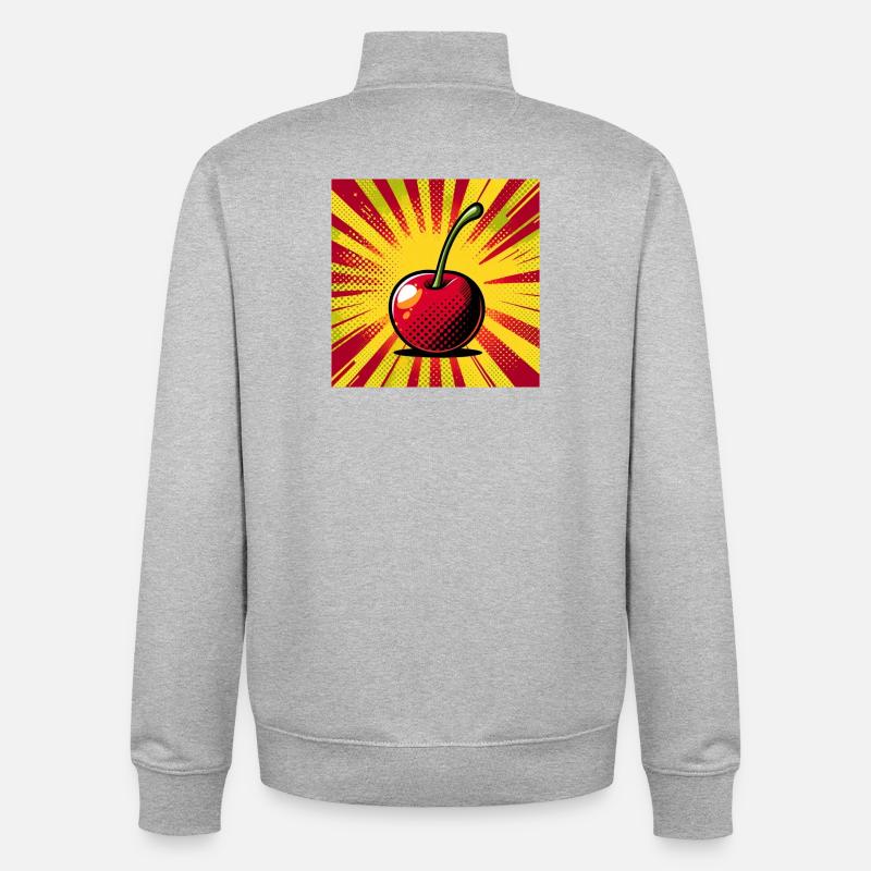 Kirsche 2 - Unisex Organic Zip Sweatshirt von Stanley/Stella - Grau meliert
