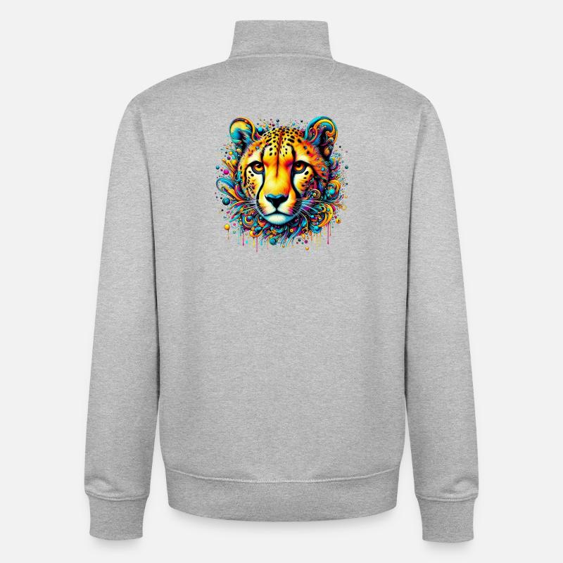 Gepard - Unisex Organic Zip Sweatshirt von Stanley/Stella - Grau meliert