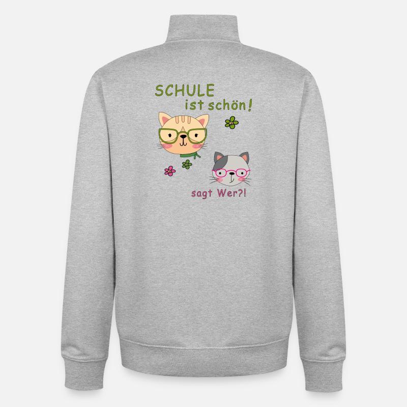 L’école, c’est beau - Sweat zippé unisexe en coton bio Stanley/Stella - gris chiné