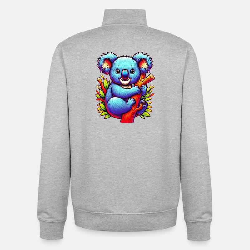 Koala - Sweat zippé unisexe en coton bio Stanley/Stella - gris chiné