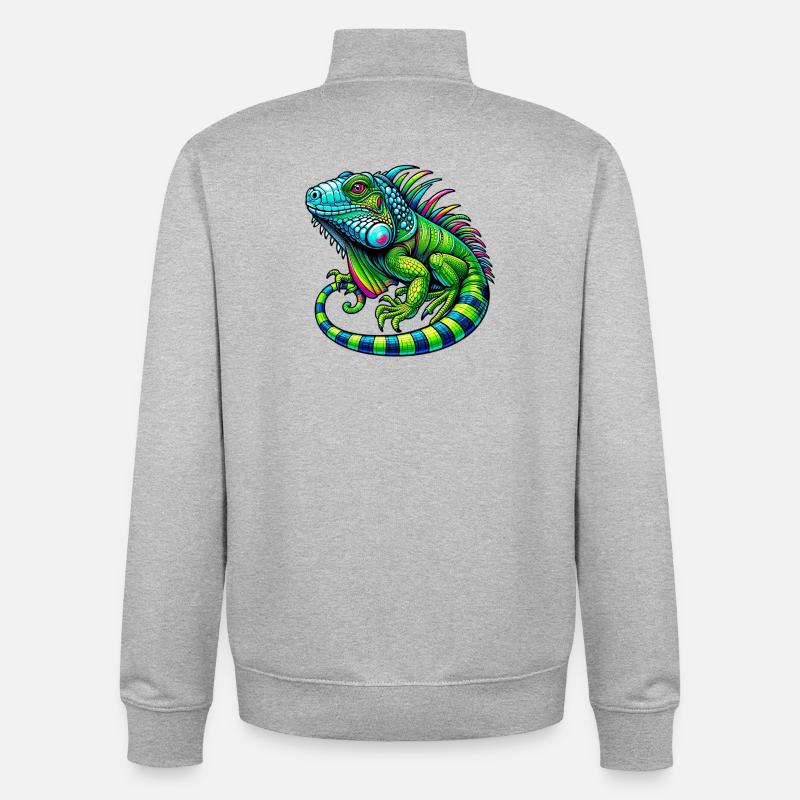 Leguan - Unisex Organic Zip Sweatshirt von Stanley/Stella - Grau meliert