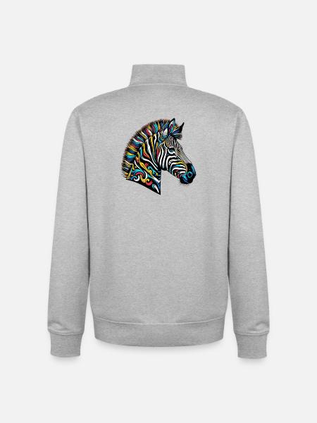 Zebra - Unisex Organic Zip Sweatshirt von Stanley/Stella - Grau meliert