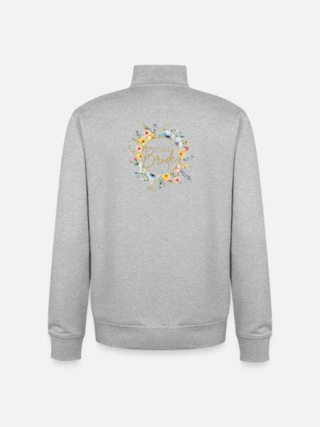 Team Bride! Customizable - Unisex Organic Zip Sweatshirt by Stanley/Stella - heather grey