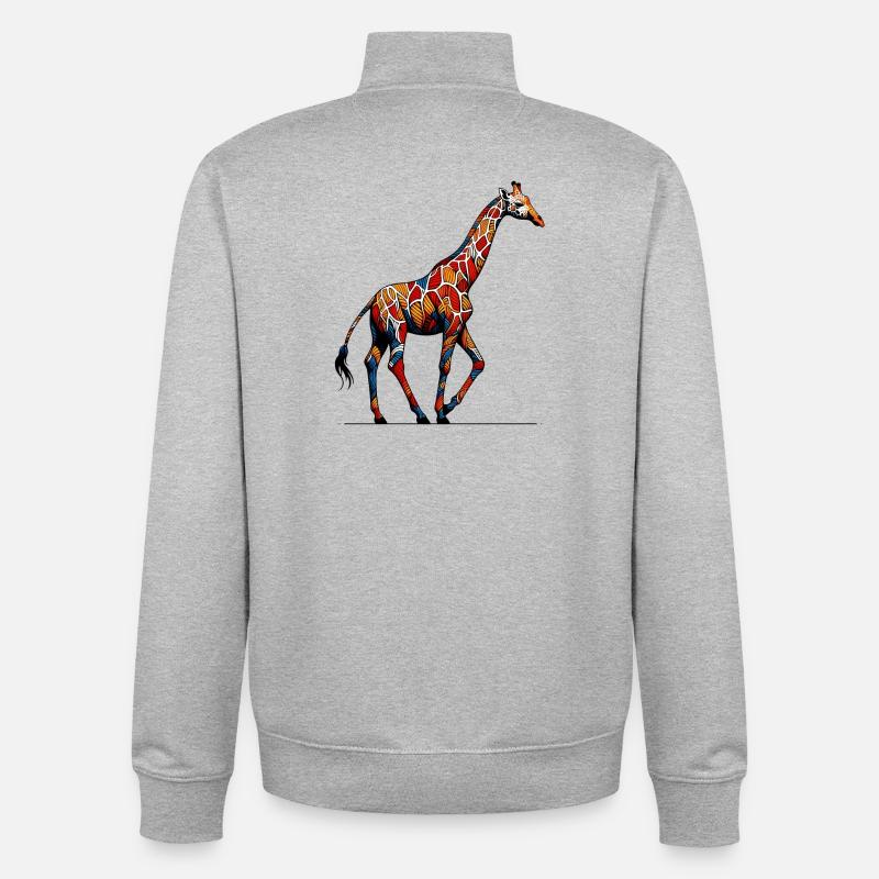 Giraffe - Unisex Organic Zip Sweatshirt von Stanley/Stella - Grau meliert