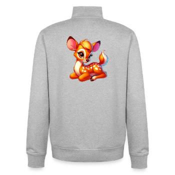 Fawn - Unisex Organic Zip Sweatshirt by Stanley/Stella - heather grey - Back - AI Model Male 185 light (185cm)