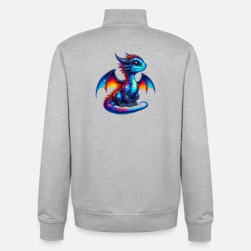Drache - Unisex Organic Zip Sweatshirt von Stanley/Stella - Grau meliert