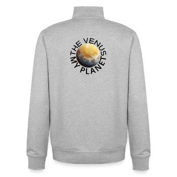 Venus Inspired Motif - Unisex Organic Zip Sweatshirt by Stanley/Stella - heather grey - Back - AI Model Male 185 light (185cm)
