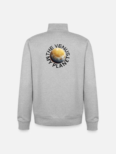 Venus Inspired Motif - Unisex Organic Zip Sweatshirt by Stanley/Stella - heather grey