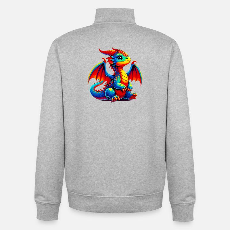 Dragon - Unisex Organic Zip Sweatshirt by Stanley/Stella - heather grey
