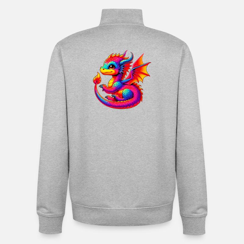 Drache - Unisex Organic Zip Sweatshirt von Stanley/Stella - Grau meliert