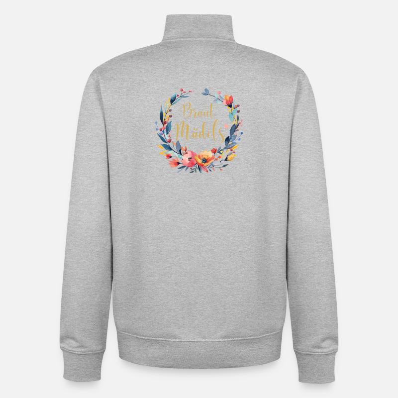 Brautmädels! Personalisierbar - Unisex Organic Zip Sweatshirt von Stanley/Stella - Grau meliert