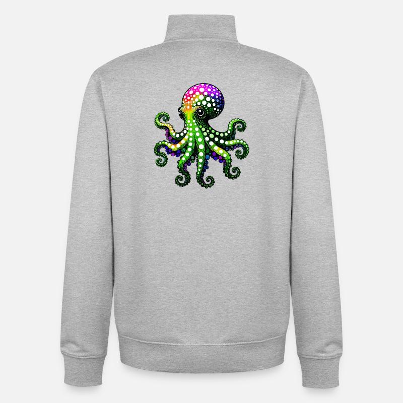 Krake - Unisex Organic Zip Sweatshirt von Stanley/Stella - Grau meliert
