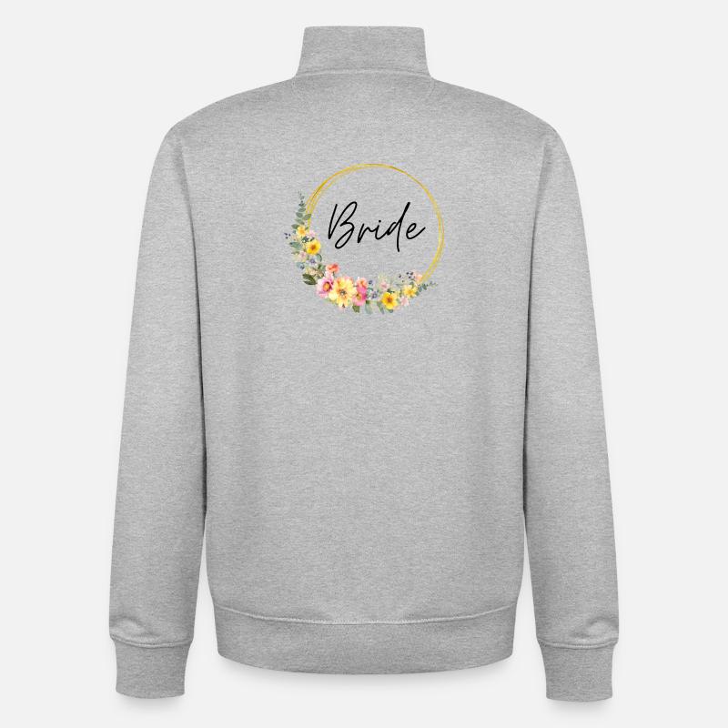 Team Bride! Customizable - Unisex Organic Zip Sweatshirt by Stanley/Stella - heather grey
