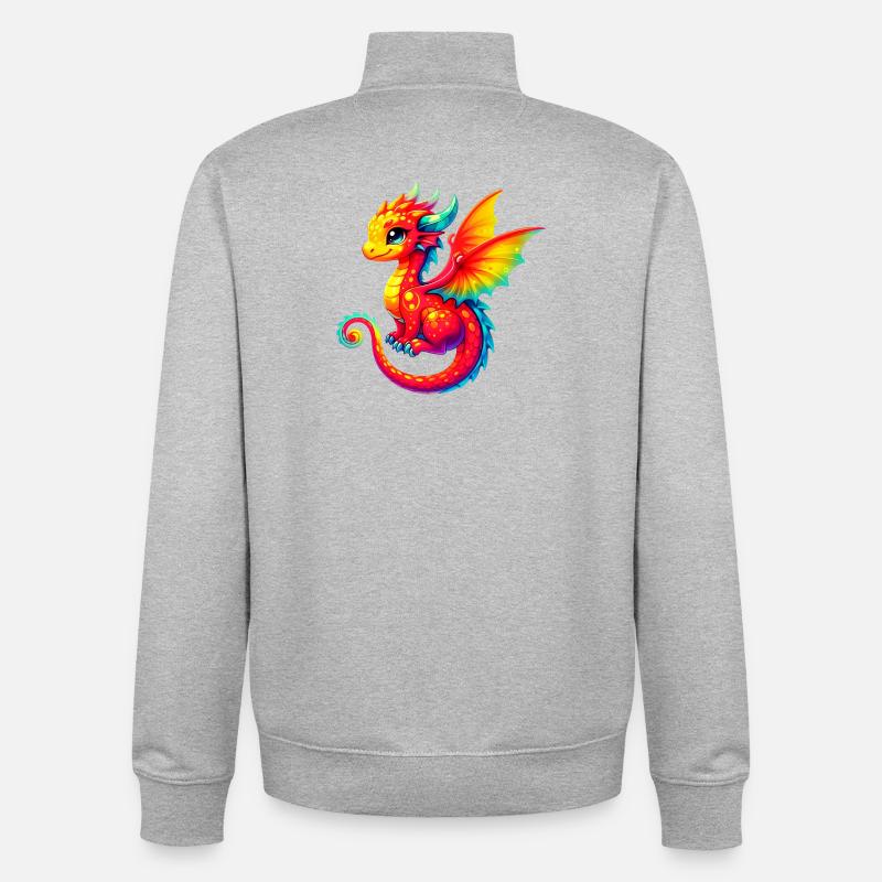 Drache - Unisex Organic Zip Sweatshirt von Stanley/Stella - Grau meliert