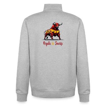 Pride Tenerife flag design - Unisex Organic Zip Sweatshirt by Stanley/Stella - heather grey - Back - AI Model Male 185 light (185cm)