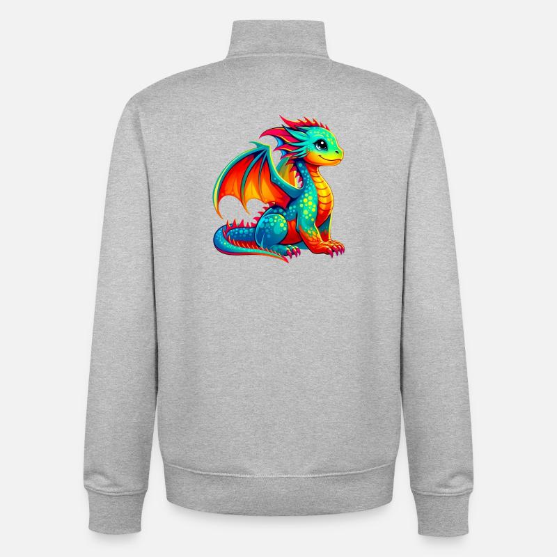 Drache - Unisex Organic Zip Sweatshirt von Stanley/Stella - Grau meliert