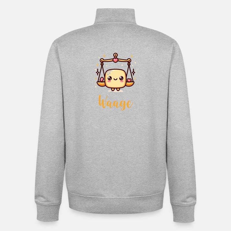 Waage Sternzeichen Astrologie Geschenk - Unisex Organic Zip Sweatshirt von Stanley/Stella - Grau meliert