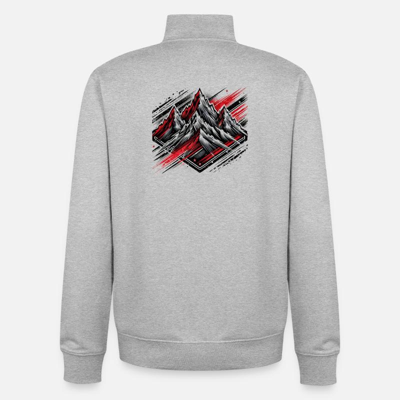 Schroffe Berge - Unisex Organic Zip Sweatshirt von Stanley/Stella - Grau meliert