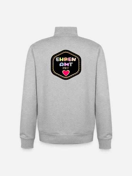 DANKE EHRENAMT HERZ - Unisex Organic Zip Sweatshirt von Stanley/Stella - Grau meliert