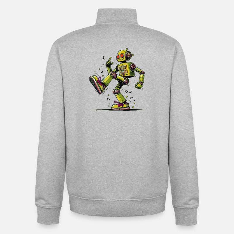 Danses de robots extraterrestres extraterrestres - Sweat zippé unisexe en coton bio Stanley/Stella - gris chiné