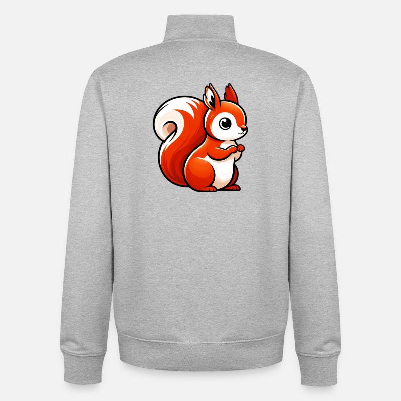 Écureuil - Sweat zippé unisexe en coton bio Stanley/Stella - gris chiné