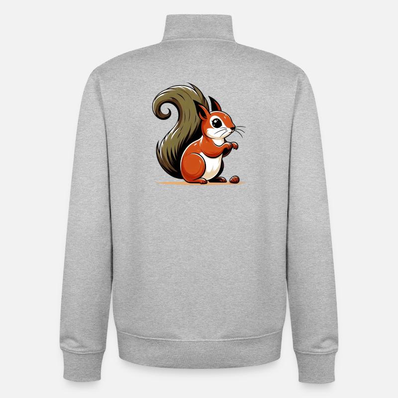 Squirrel - Unisex Organic Zip Sweatshirt by Stanley/Stella - heather grey
