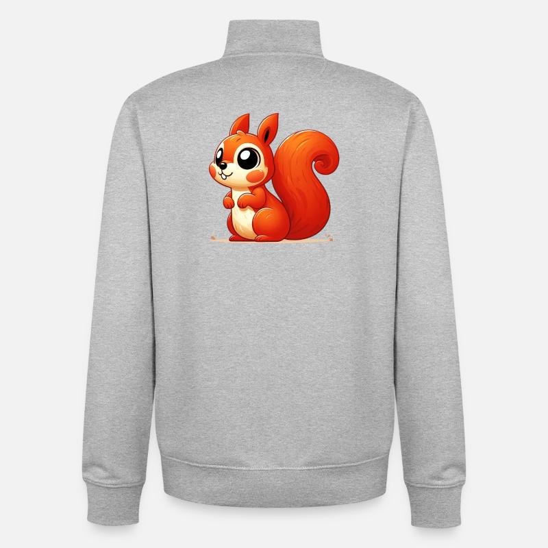 Écureuil - Sweat zippé unisexe en coton bio Stanley/Stella - gris chiné