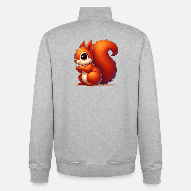 Squirrel - Unisex Organic Zip Sweatshirt by Stanley/Stella - heather grey