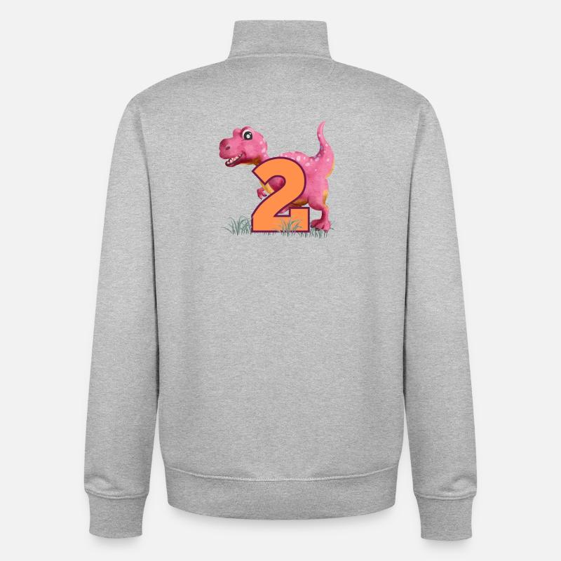 Nr.2 Dino - Unisex Organic Zip Sweatshirt von Stanley/Stella - Grau meliert