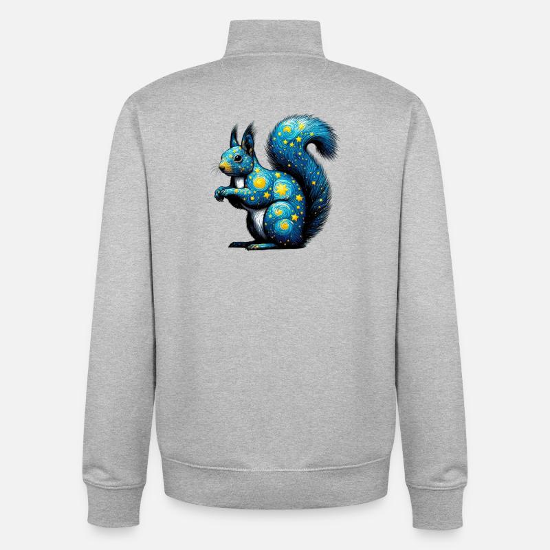 Eichhörnchen - Unisex Organic Zip Sweatshirt von Stanley/Stella - Grau meliert