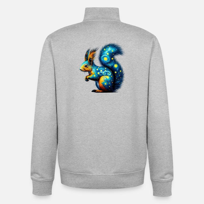 Eichhörnchen - Unisex Organic Zip Sweatshirt von Stanley/Stella - Grau meliert